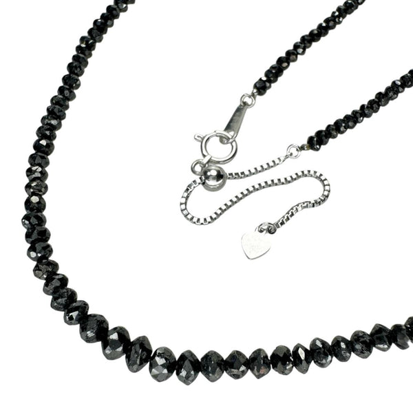 ブラックダイヤモンド 30.00ct ネックレス K18WGホワイトゴールド 18金 7.3g 46cm レディース 【中古】【真子質店】【NN】 【TTx】
