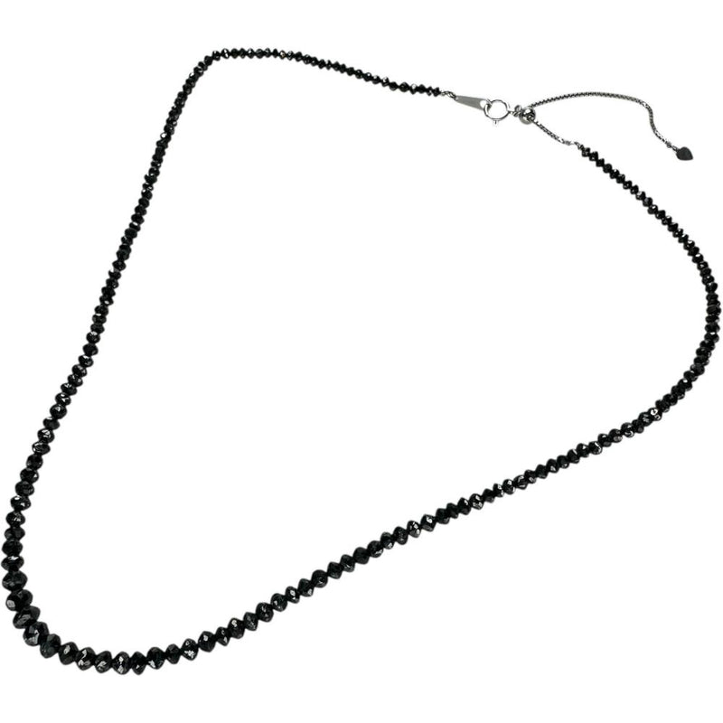 ブラックダイヤモンド 30.00ct ネックレス K18WGホワイトゴールド 18金 7.3g 46cm レディース 【中古】【真子質店】【NN】 【TTx】