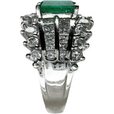 12号 エメラルド 1.65ct ダイヤモンド 1.73ct リング・指輪 Pt900プラチナ 9.8g レディース 【中古】【真子質店】【NN】 【TMaIx】