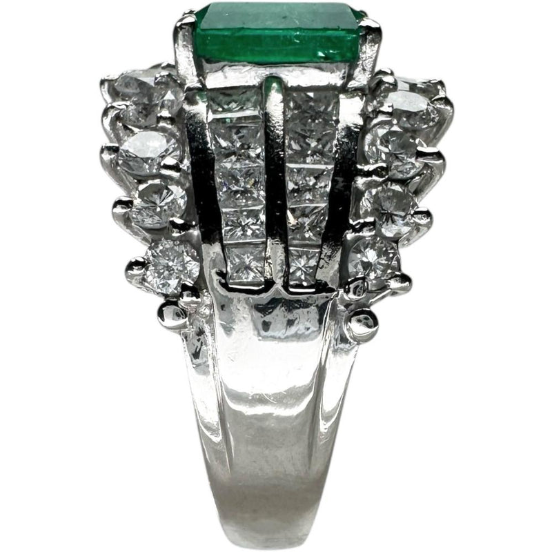 【12号】エメラルド/ダイヤ　プラチナリング 12号 エメラルド 1.65ct ダイヤモンド 1.73ct リング・指輪