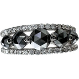11号 ブラックダイヤモンド 計0.85ct ダイヤモンド 計0.28ct リング・指輪 K18WGホワイトゴールド 18金 4.5g レディース 【中古】【真子質店】【NN】 【YxMo】