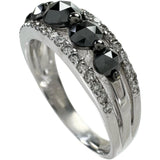 11号 ブラックダイヤモンド 計0.85ct ダイヤモンド 計0.28ct リング・指輪 K18WGホワイトゴールド 18金 4.5g レディース 【中古】【真子質店】【NN】 【YxMo】