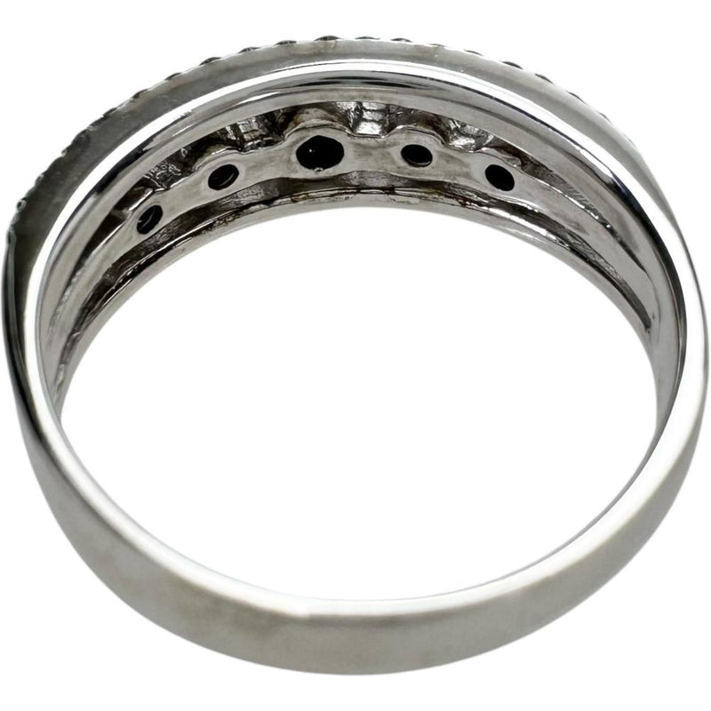 11号 ブラックダイヤモンド 計0.85ct ダイヤモンド 計0.28ct リング・指輪 K18WGホワイトゴールド 18金 4.5g レディース 【中古】【真子質店】【NN】 【YxMo】