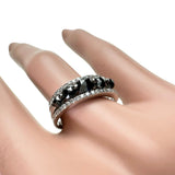 11号 ブラックダイヤモンド 計0.85ct ダイヤモンド 計0.28ct リング・指輪 K18WGホワイトゴールド 18金 4.5g レディース 【中古】【真子質店】【NN】 【YxMo】