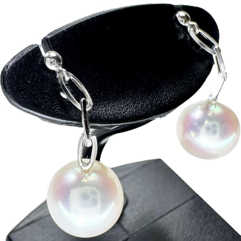 アコヤ真珠 8.0mm ピアス K18WGホワイトゴールド 18金 2.0g レディース 【中古】【真子質店】【NN】 【TTx】