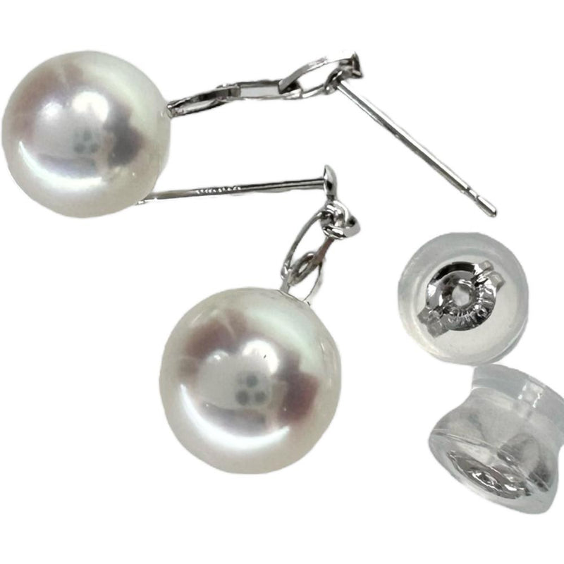 アコヤ真珠 8.0mm ピアス K18WGホワイトゴールド 18金 2.0g レディース 【中古】【真子質店】【NN】 【TTx】