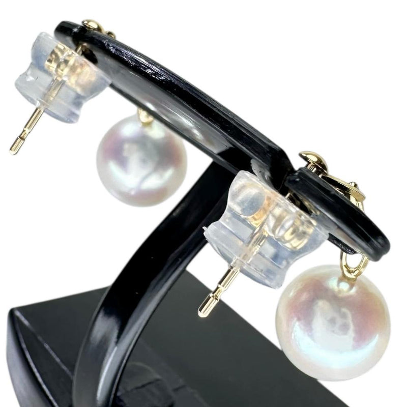 アコヤ真珠 7.6mm ピアス K18ゴールド 18金 1.9g レディース 【中古】【真子質店】【NN】 【TTx】
