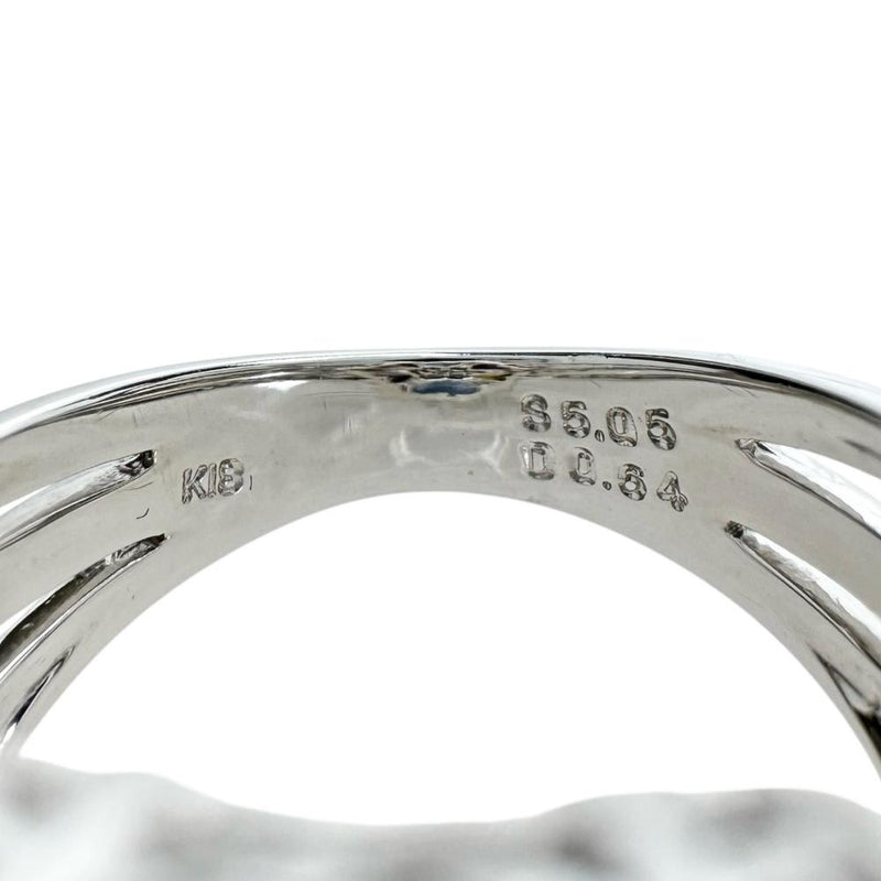 12.5号 イエロー拡散なし マルチカラーサファイア 計5.05ct ダイヤモンド 計0.64ct リング・指輪 K18WGホワイトゴールド 18金 8.7g レディース 【中古】【真子質店】【NN】 【IMoMiD】