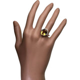 15号 インペリアルトパーズ 7.40ct ダイヤモンド 0.34ct リング・指輪 Pt900プラチナ 8.1g レディース 【中古】【真子質店】【NN】 【ITMaT】