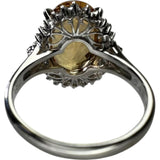 15号 インペリアルトパーズ 7.40ct ダイヤモンド 0.34ct リング・指輪 Pt900プラチナ 8.1g レディース 【中古】【真子質店】【NN】 【ITMaT】