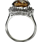 15号 インペリアルトパーズ 7.40ct ダイヤモンド 0.34ct リング・指輪 Pt900プラチナ 8.1g レディース 【中古】【真子質店】【NN】 【ITMaT】