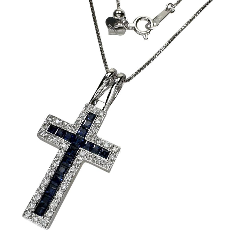 クロス サファイア 計1.17ct ダイヤモンド 計0.33ct ネックレス K18WGホワイトゴールド 18金/(分析済) 7.8g 45cm レディース
【中古】【真子質店】【NN】




【ITTI】