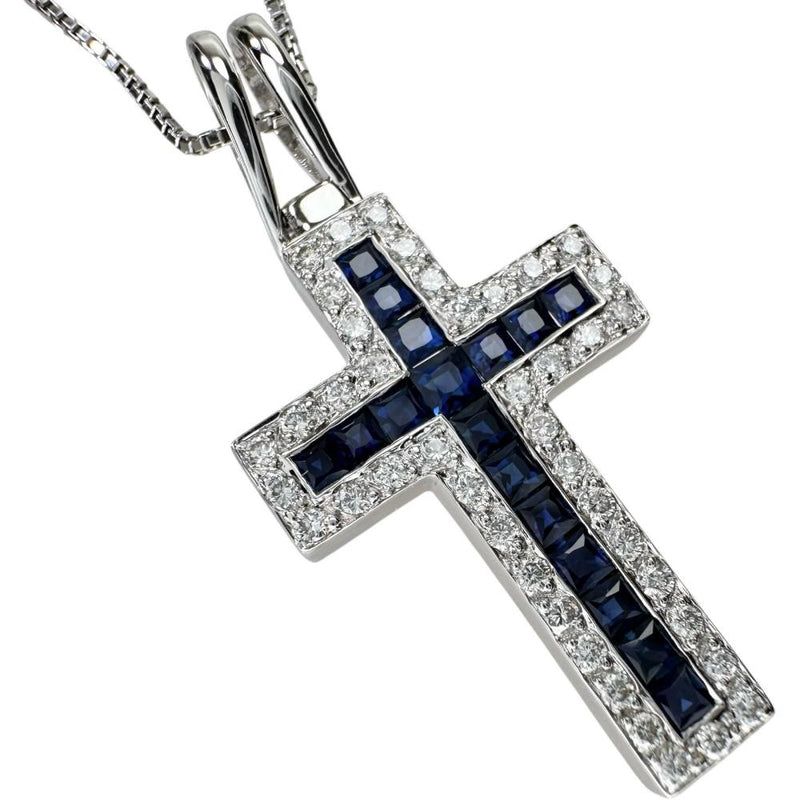 クロス サファイア 計1.17ct ダイヤモンド 計0.33ct ネックレス K18WGホワイトゴールド 18金/(分析済) 7.8g 45cm レディース
【中古】【真子質店】【NN】




【ITTI】