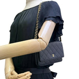 【CHANEL/シャネル】 マトラッセ チェーンウォレット Sシール有 ショルダーバッグ レザー/キャビアスキン ブラック/ゴールド金具 レディース【中古】【真子質店】【BL】 【MaMaKK】
