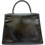 【HERMES/エルメス】 ケリー28 ハンドバッグ ボックスカーフ ブラックレザー/ゴールド金具 レディース【中古】【真子質店】【BL】 【KMoTD】