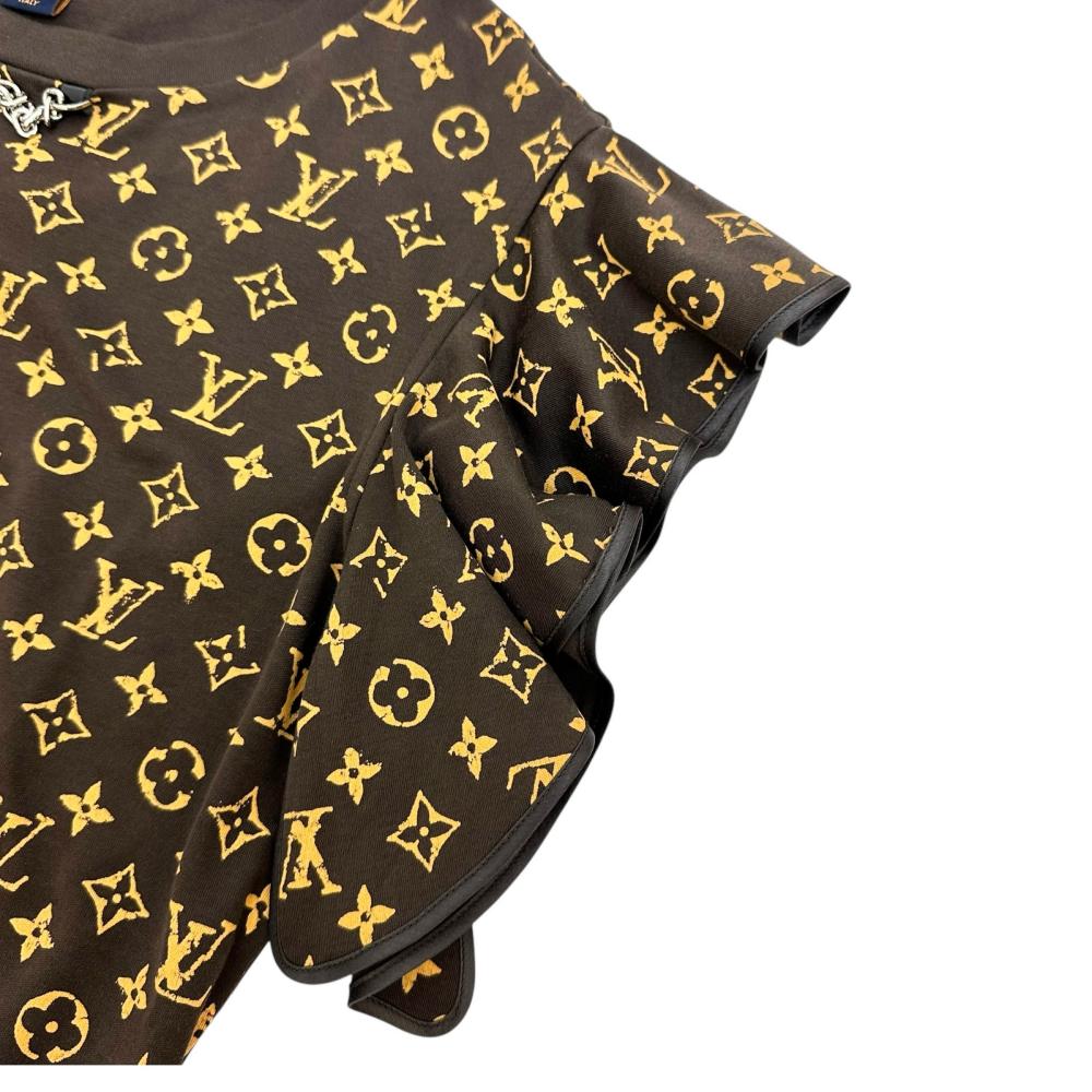み*こ様 最終値下げ！　ルイヴィトン Tシャツ 半袖 モノグラム グリッター 金 LOUIS VUITTON/ルイ・ヴィトン】 半袖Tシャツ コットン モノグラム柄