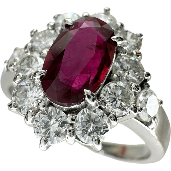 11号 ルビー 1.089ct ダイヤモンド 0.82ct リング・指輪 Pt900プラチナ 5.0g レディース 【中古】【真子質店】【NN】 【ITIx】