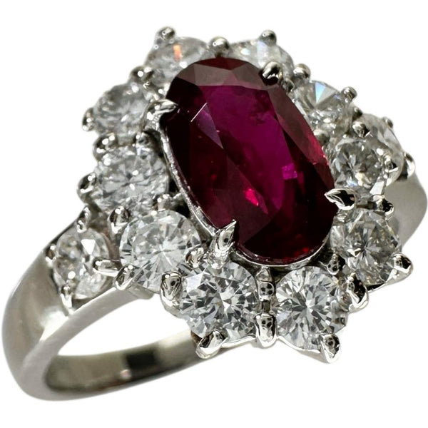 11号 ルビー 1.089ct ダイヤモンド 0.82ct リング・指輪 Pt900プラチナ 5.0g レディース 【中古】【真子質店】【NN】 【ITIx】