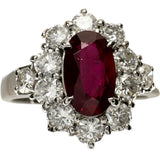 11号 ルビー 1.089ct ダイヤモンド 0.82ct リング・指輪 Pt900プラチナ 5.0g レディース 【中古】【真子質店】【NN】 【ITIx】