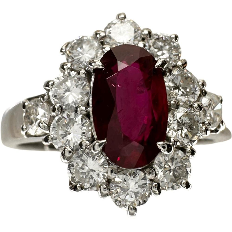 11号 ルビー 1.089ct ダイヤモンド 0.82ct リング・指輪 Pt900プラチナ 5.0g レディース 【中古】【真子質店】【NN】 【ITIx】