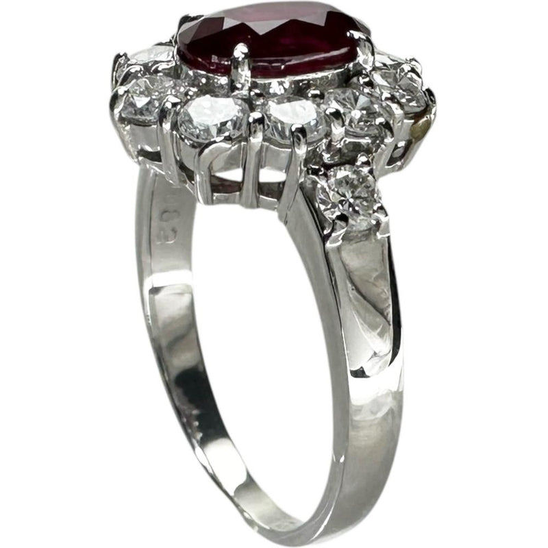 11号 ルビー 1.089ct ダイヤモンド 0.82ct リング・指輪 Pt900プラチナ 5.0g レディース 【中古】【真子質店】【NN】 【ITIx】