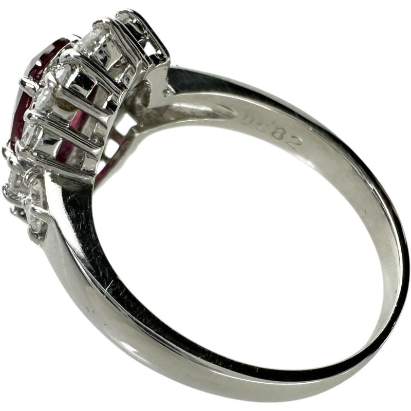 11号 ルビー 1.089ct ダイヤモンド 0.82ct リング・指輪 Pt900プラチナ 5.0g レディース 【中古】【真子質店】【NN】 【ITIx】
