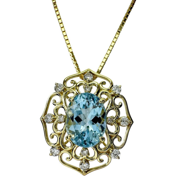 アクアマリン 1.43ct ダイヤモンド 0.13ct ネックレス K18ゴールド 18金 3.7g 45cm レディース
【中古】【真子質店】【NN】




【YxMo】