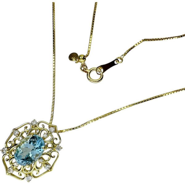 アクアマリン 1.43ct ダイヤモンド 0.13ct ネックレス K18ゴールド 18金 3.7g 45cm レディース
【中古】【真子質店】【NN】




【YxMo】