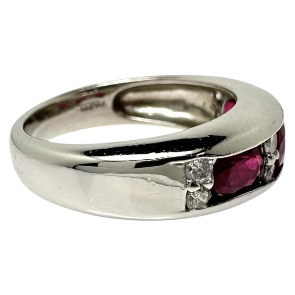 12号 ルビー 計1.30ct ダイヤモンド 計0.26ct リング・指輪 Pt900プラチナ 13720 8.4g レディース 【中古】【真子質店】【NN】 【KKx】