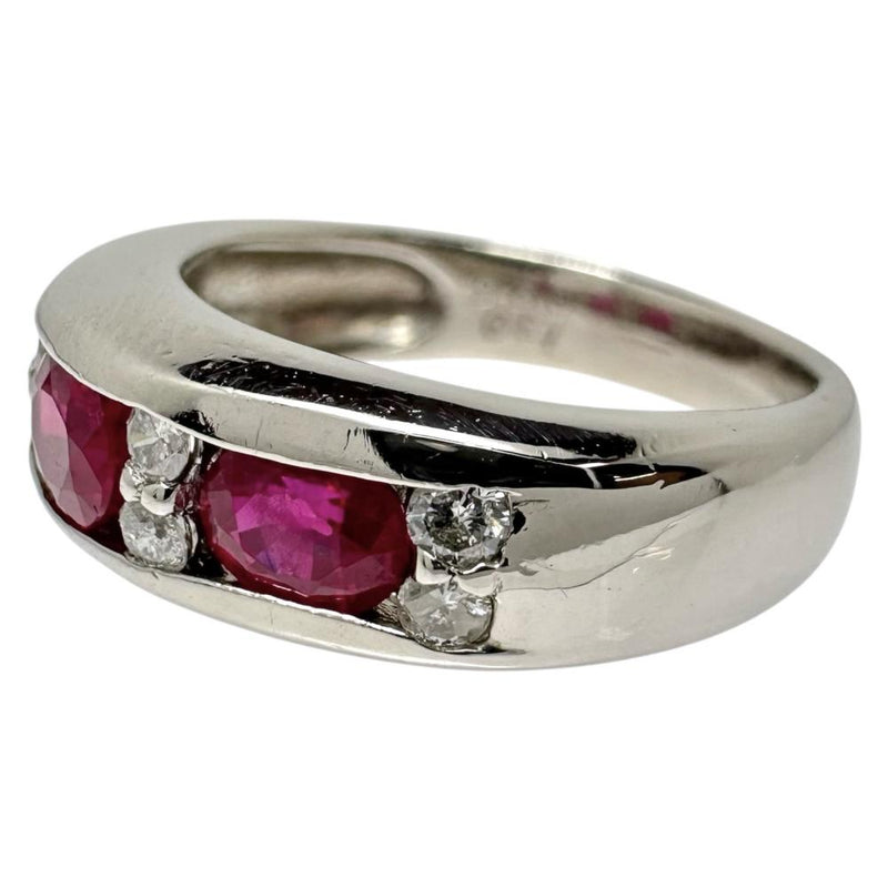 12号 ルビー 計1.30ct ダイヤモンド 計0.26ct リング・指輪 Pt900プラチナ 13720 8.4g レディース 【中古】【真子質店】【NN】 【KKx】