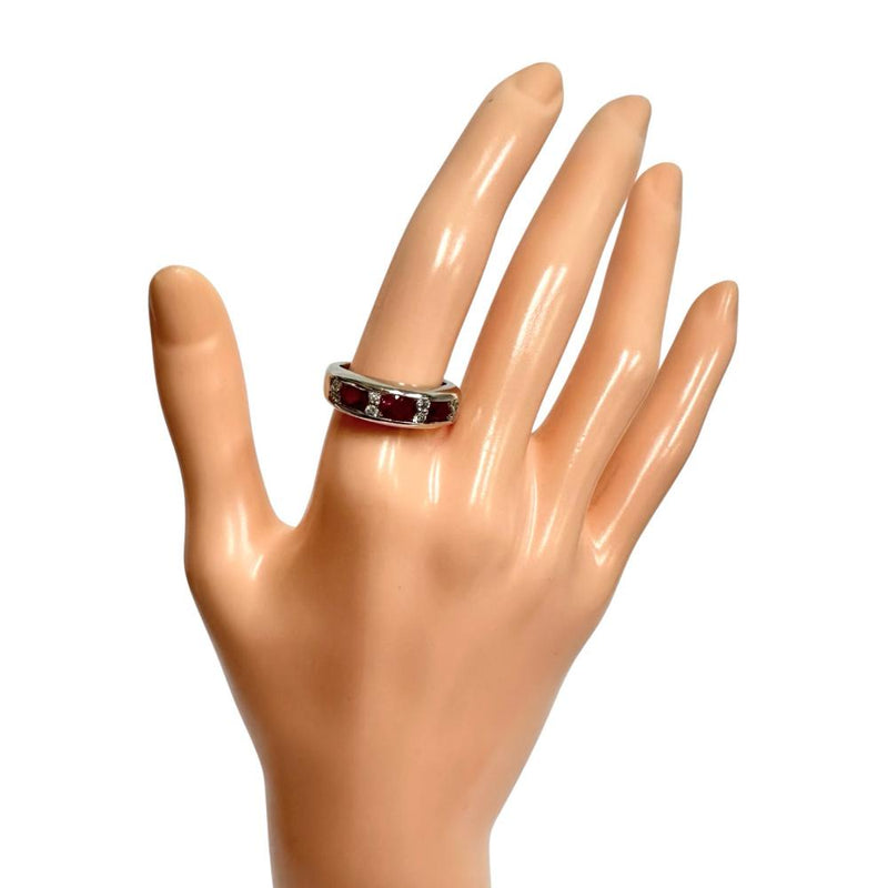 12号 ルビー 計1.30ct ダイヤモンド 計0.26ct リング・指輪 Pt900プラチナ 13720 8.4g レディース 【中古】【真子質店】【NN】 【KKx】