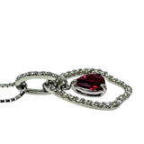 ルビー 0.28ct ダイヤモンド 計0.12ct ネックレス K18WGホワイトゴールド 18金 2.6g 46cm レディース 【中古】【真子質店】【NN】 【DIMi】