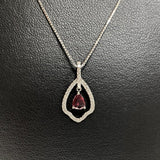 ルビー 0.28ct ダイヤモンド 計0.12ct ネックレス K18WGホワイトゴールド 18金 2.6g 46cm レディース 【中古】【真子質店】【NN】 【DIMi】