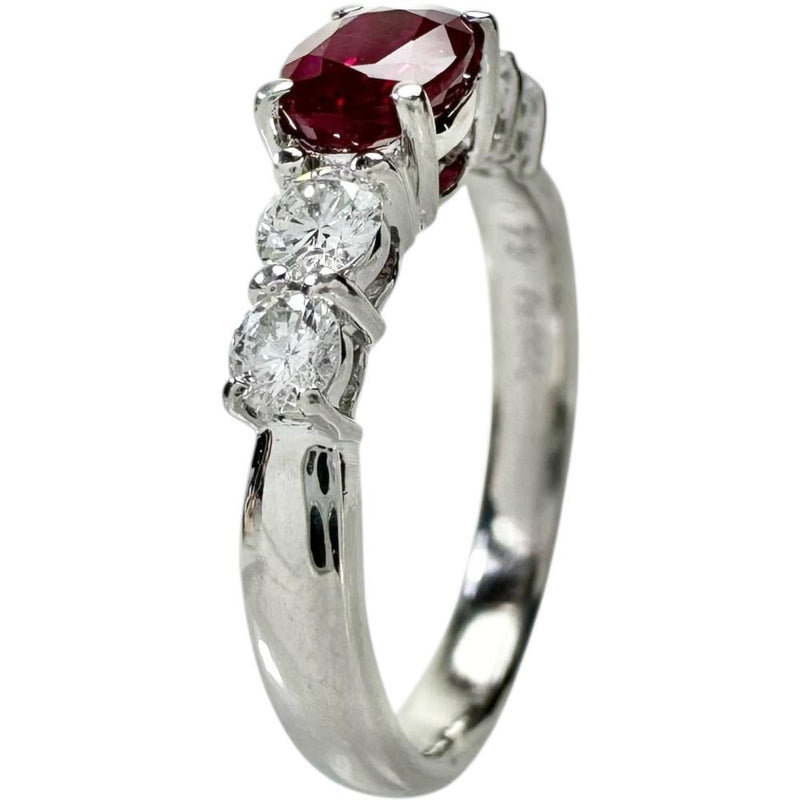 10.5号 ルビー 0.79ct ダイヤモンド 0.43ct リング・指輪 Pt900プラチナ 4.7g レディース 【中古】【真子質店】【NN】 【MiTMo】