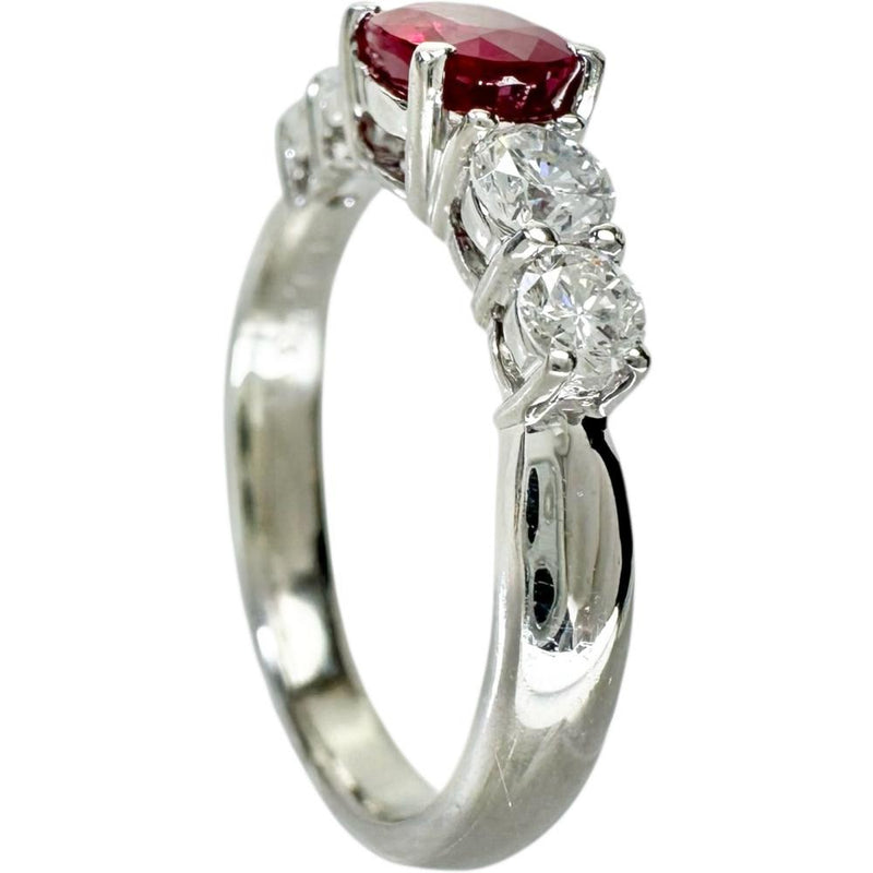10.5号 ルビー 0.79ct ダイヤモンド 0.43ct リング・指輪 Pt900プラチナ 4.7g レディース 【中古】【真子質店】【NN】 【MiTMo】