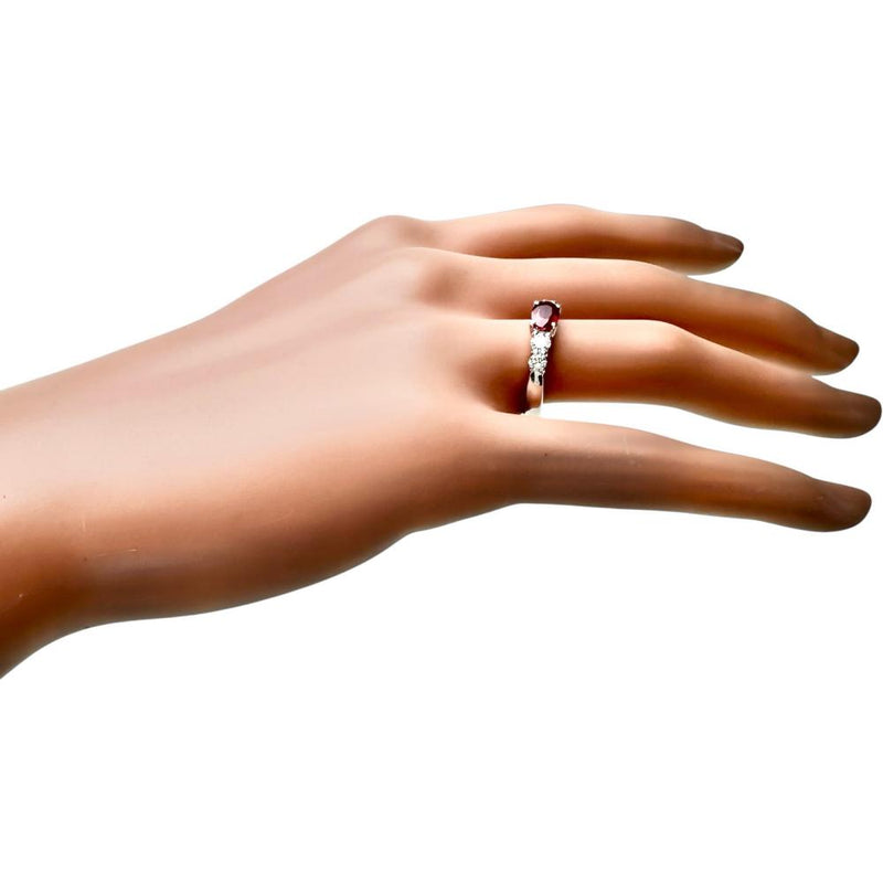 10.5号 ルビー 0.79ct ダイヤモンド 0.43ct リング・指輪 Pt900プラチナ 4.7g レディース 【中古】【真子質店】【NN】 【MiTMo】
