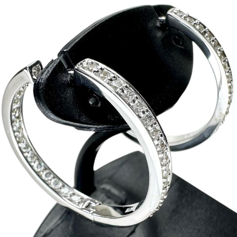 フープ ダイヤモンド 0.36/0.36ct ピアス K18WGホワイトゴールド 18金 5.7g レディース 【中古】【真子質店】【NN】 【IxDMo】