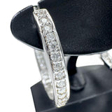 フープ ダイヤモンド 0.36/0.36ct ピアス K18WGホワイトゴールド 18金 5.7g レディース 【中古】【真子質店】【NN】 【IxDMo】