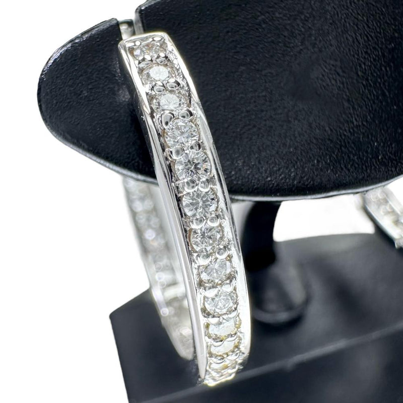 フープ ダイヤモンド 0.36/0.36ct ピアス K18WGホワイトゴールド 18金 5.7g レディース 【中古】【真子質店】【NN】 【IxDMo】