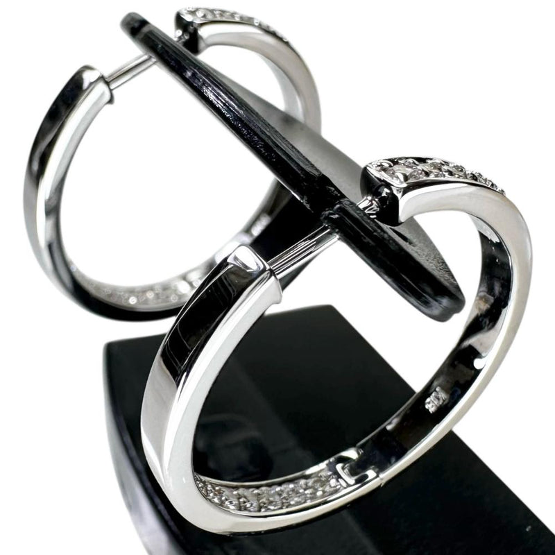 フープ ダイヤモンド 0.36/0.36ct ピアス K18WGホワイトゴールド 18金 5.7g レディース 【中古】【真子質店】【NN】 【IxDMo】