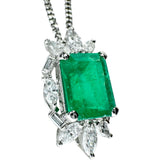 エメラルド 3.01ct ダイヤモンド 0.84ct ネックレス Pt900プラチナ/Pt850プラチナ 9.6g 41cm レディース 【中古】【真子質店】【NN】 【TYDx】
