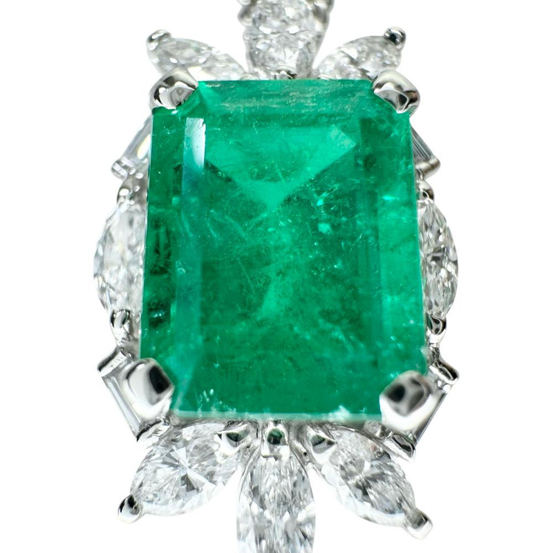 エメラルド 3.01ct ダイヤモンド 0.84ct ネックレス Pt900プラチナ/Pt850プラチナ 9.6g 41cm レディース 【中古】【真子質店】【NN】 【TYDx】