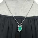 エメラルド 3.01ct ダイヤモンド 0.84ct ネックレス Pt900プラチナ/Pt850プラチナ 9.6g 41cm レディース 【中古】【真子質店】【NN】 【TYDx】