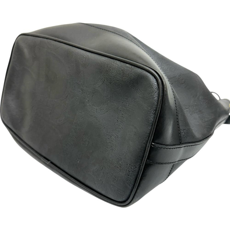 【Christian Dior/クリスチャンディオール】 巾着 ショルダーバッグ レザー ブラックレザー/ゴールド金具 レディース【中古】【真子質店】【BL】 【MaKx】