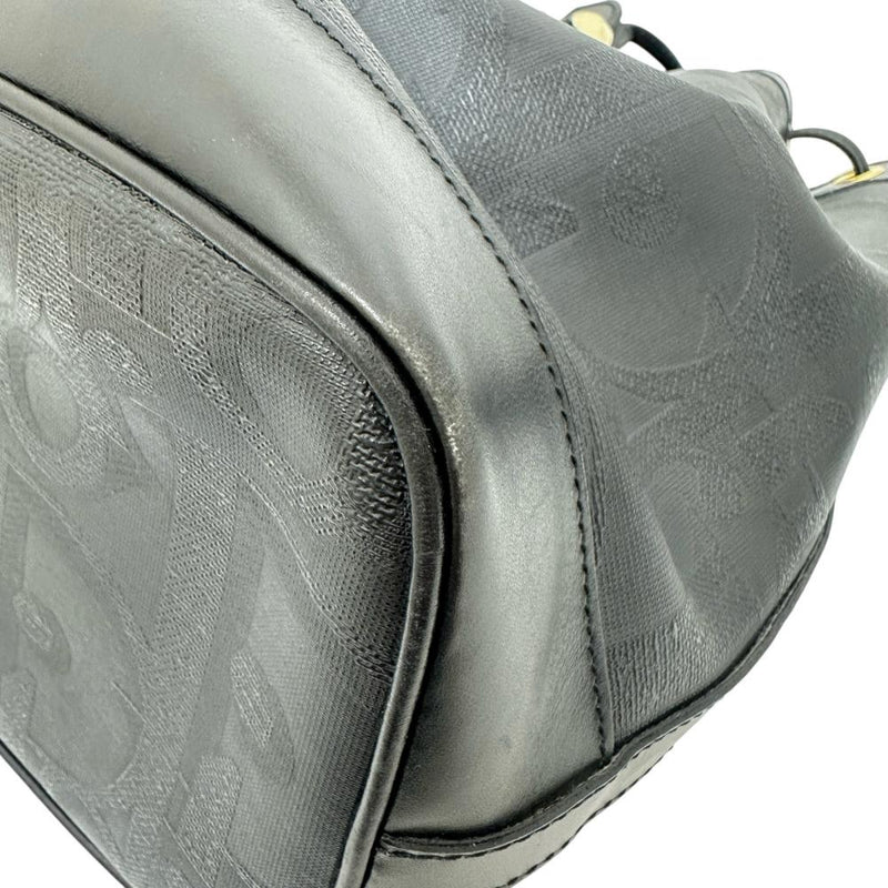 【Christian Dior/クリスチャンディオール】 巾着 ショルダーバッグ レザー ブラックレザー/ゴールド金具 レディース【中古】【真子質店】【BL】 【MaKx】