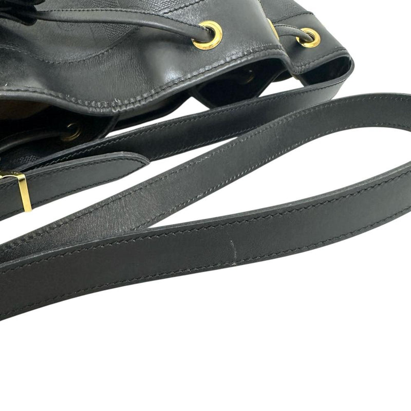 【Christian Dior/クリスチャンディオール】 巾着 ショルダーバッグ レザー ブラックレザー/ゴールド金具 レディース【中古】【真子質店】【BL】 【MaKx】