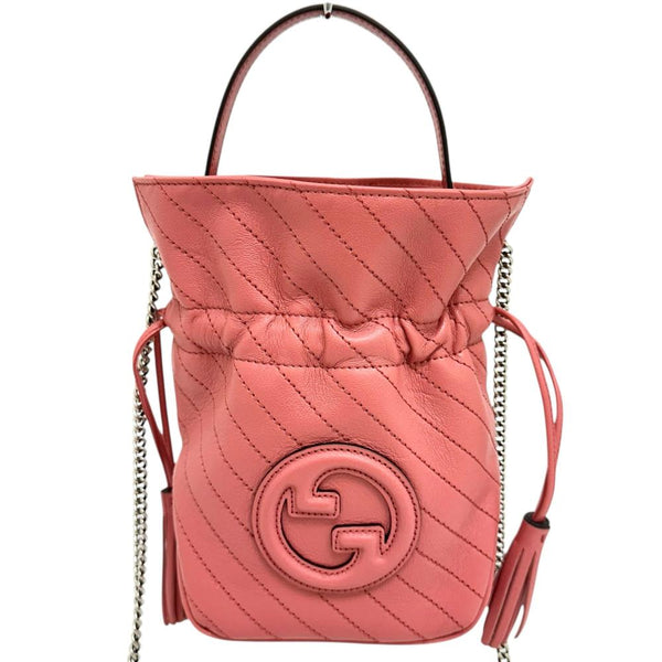 【GUCCI/グッチ】 ブロンディ ミニ バケットバッグ 760313 ハンドバッグ レザー ピンク（朱色）/シルバー金具 レディース【中古】【真子質店】【BL】




【KMox】