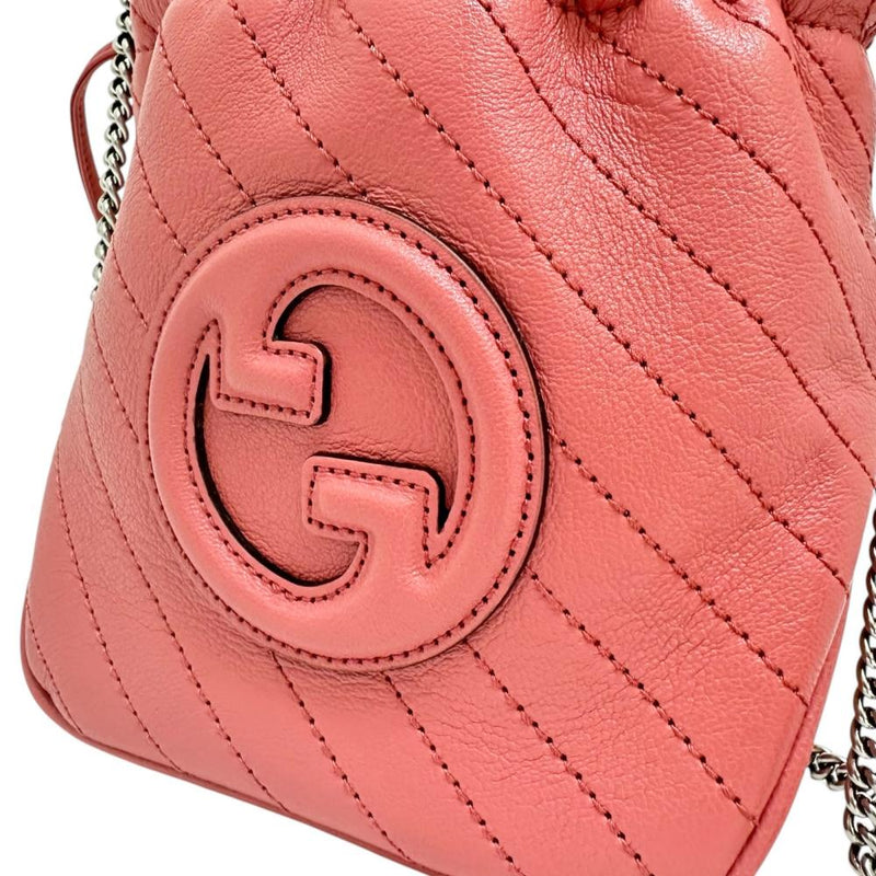 【GUCCI/グッチ】 ブロンディ ミニ バケットバッグ 760313 ハンドバッグ レザー ピンク（朱色）/シルバー金具 レディース【中古】【真子質店】【BL】




【KMox】