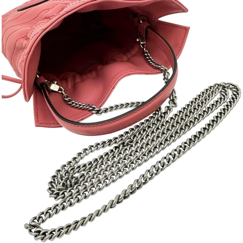 【GUCCI/グッチ】 ブロンディ ミニ バケットバッグ 760313 ハンドバッグ レザー ピンク（朱色）/シルバー金具 レディース【中古】【真子質店】【BL】




【KMox】