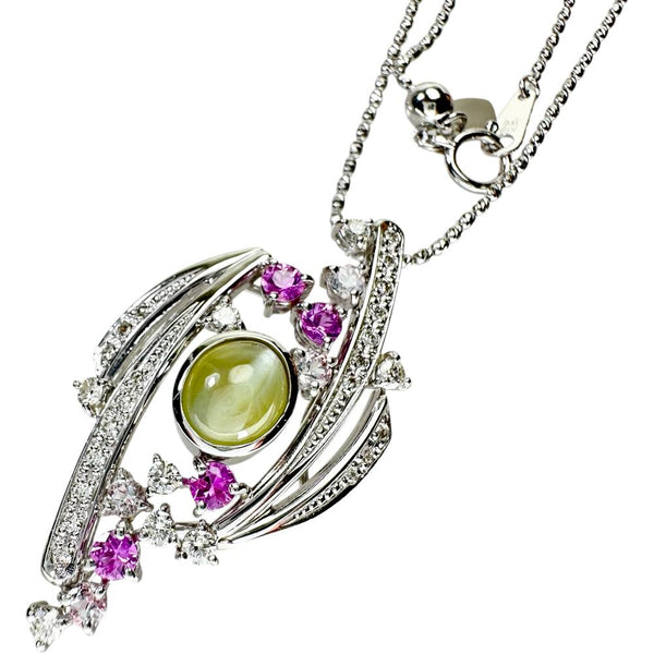 クリソベリルキャッツアイ 2.25ct ピンクサファイア/トパーズ 0.74ct ダイヤモンド 0.41ct ネックレス K18WGホワイトゴールド 18金 10.9g 45cm レディース
【中古】【真子質店】【NN】




【IDSY】
